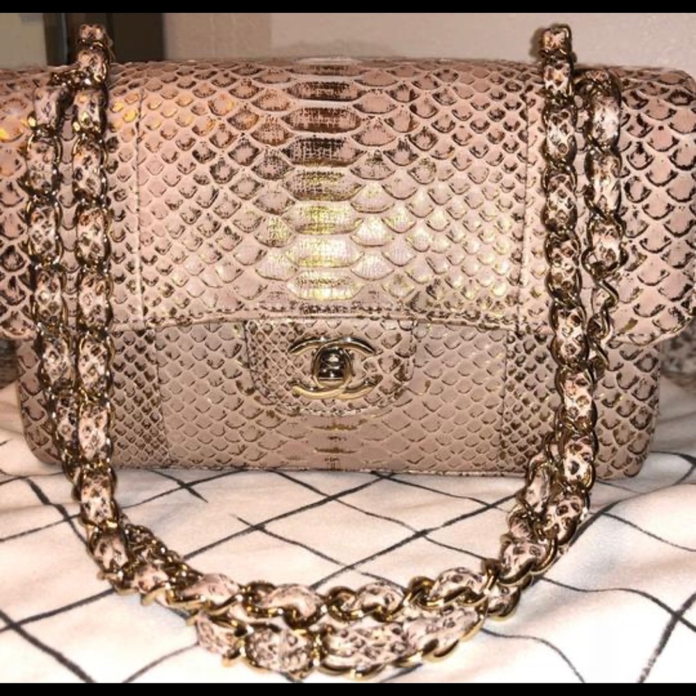 GENUINE PYTHON CHANEL FLAP BAG
